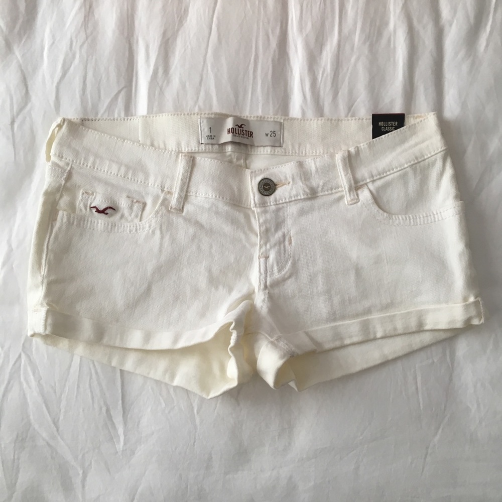 Brand New Hollister White Denim Shorts - waist 25